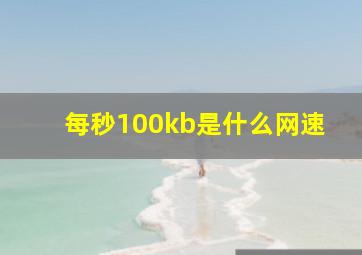 每秒100kb是什么网速