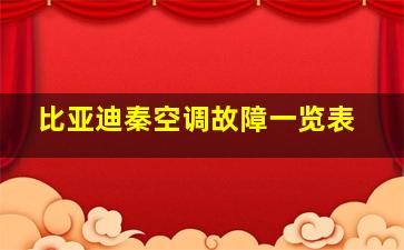 比亚迪秦空调故障一览表