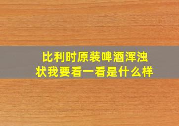 比利时原装啤酒浑浊状我要看一看是什么样