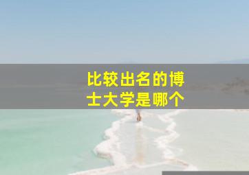 比较出名的博士大学是哪个