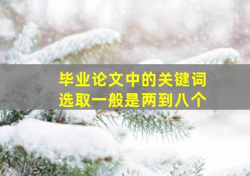 毕业论文中的关键词选取一般是两到八个