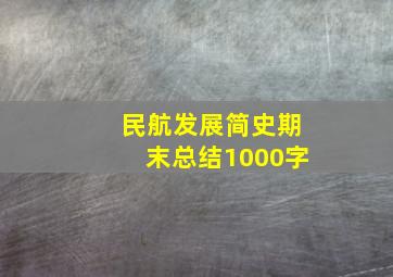 民航发展简史期末总结1000字