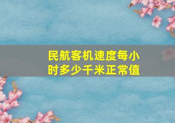 民航客机速度每小时多少千米正常值