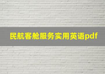 民航客舱服务实用英语pdf