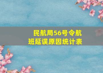 民航局56号令航班延误原因统计表