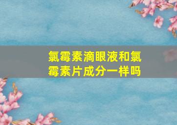 氯霉素滴眼液和氯霉素片成分一样吗