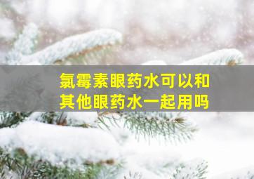 氯霉素眼药水可以和其他眼药水一起用吗