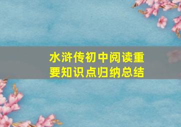 水浒传初中阅读重要知识点归纳总结