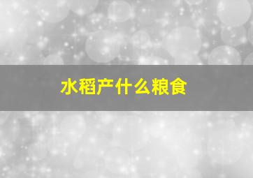 水稻产什么粮食