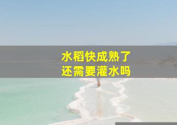 水稻快成熟了还需要灌水吗