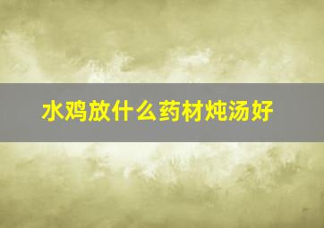 水鸡放什么药材炖汤好