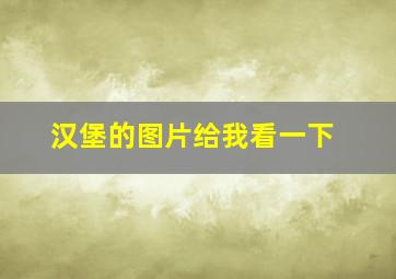 汉堡的图片给我看一下