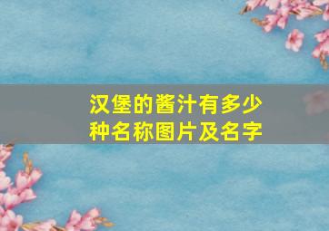 汉堡的酱汁有多少种名称图片及名字