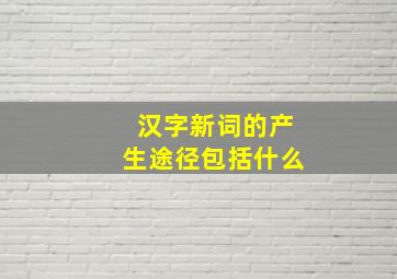 汉字新词的产生途径包括什么