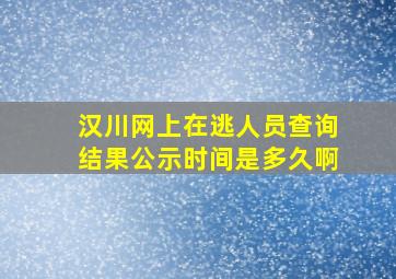 汉川网上在逃人员查询结果公示时间是多久啊