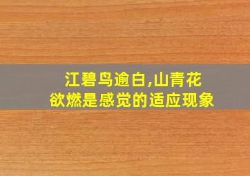 江碧鸟逾白,山青花欲燃是感觉的适应现象