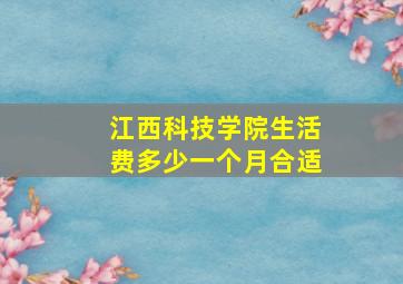 江西科技学院生活费多少一个月合适