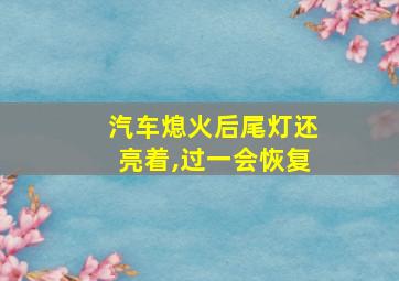 汽车熄火后尾灯还亮着,过一会恢复