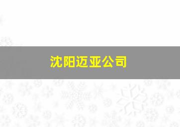 沈阳迈亚公司