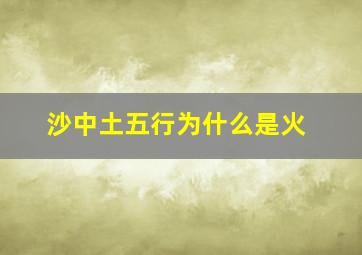 沙中土五行为什么是火