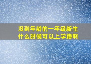 没到年龄的一年级新生什么时候可以上学籍啊