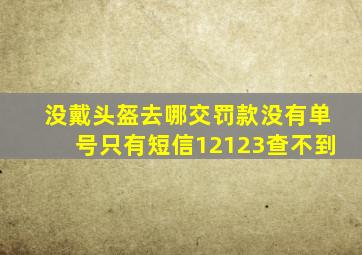 没戴头盔去哪交罚款没有单号只有短信12123查不到