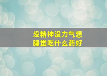 没精神没力气想睡觉吃什么药好