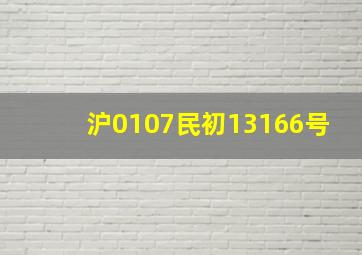 沪0107民初13166号