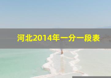 河北2014年一分一段表