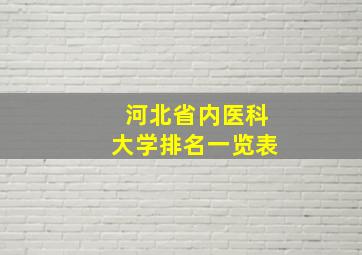 河北省内医科大学排名一览表