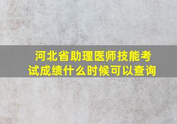 河北省助理医师技能考试成绩什么时候可以查询