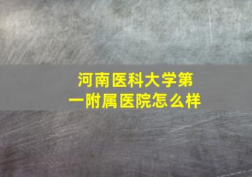 河南医科大学第一附属医院怎么样