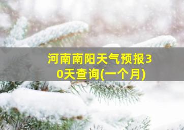 河南南阳天气预报30天查询(一个月)