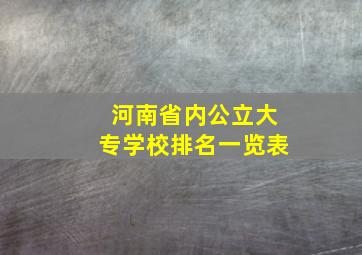 河南省内公立大专学校排名一览表