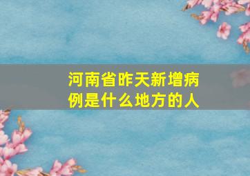 河南省昨天新增病例是什么地方的人