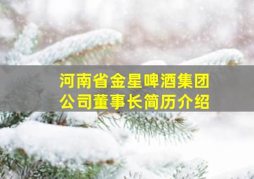 河南省金星啤酒集团公司董事长简历介绍