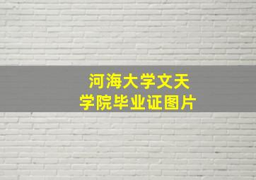 河海大学文天学院毕业证图片