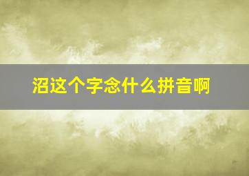 沼这个字念什么拼音啊