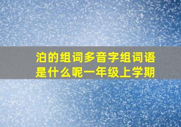 泊的组词多音字组词语是什么呢一年级上学期