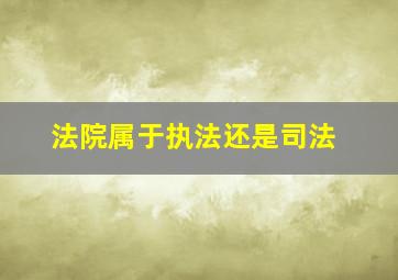 法院属于执法还是司法