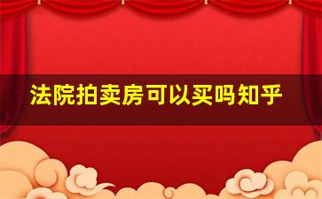 法院拍卖房可以买吗知乎