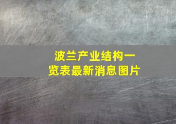 波兰产业结构一览表最新消息图片