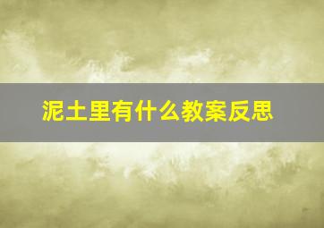 泥土里有什么教案反思