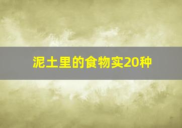 泥土里的食物实20种