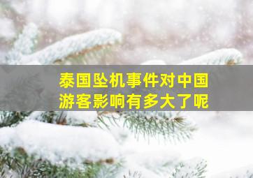 泰国坠机事件对中国游客影响有多大了呢