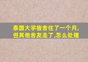 泰国大学宿舍住了一个月,但其他舍友走了,怎么处理