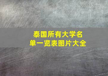 泰国所有大学名单一览表图片大全