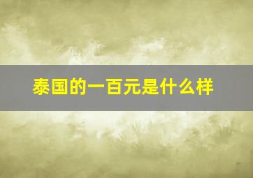 泰国的一百元是什么样