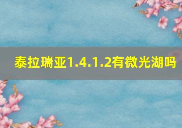 泰拉瑞亚1.4.1.2有微光湖吗