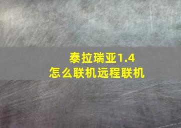 泰拉瑞亚1.4怎么联机远程联机